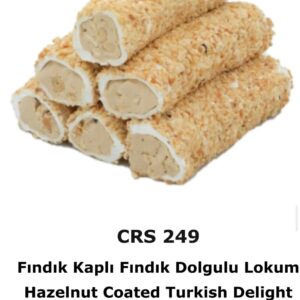 Hazelnut Coated Turkish Delight with Hazelnut and Hazelnut Cream